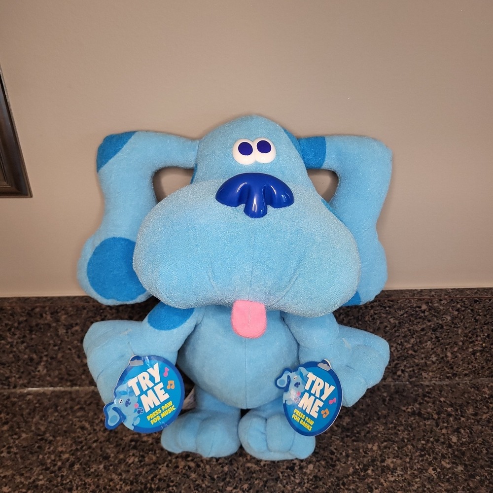 Vintage 1997 Tyco Blue's Clues Blue Interactive Plush Dog WORKS w/ Tags